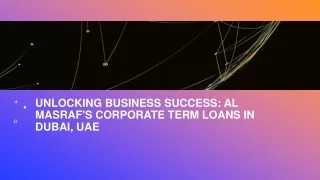 Corporate Term Loans in Dubai, UAE