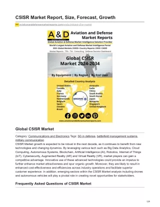 C5ISR Market Report Size Forecast Growth