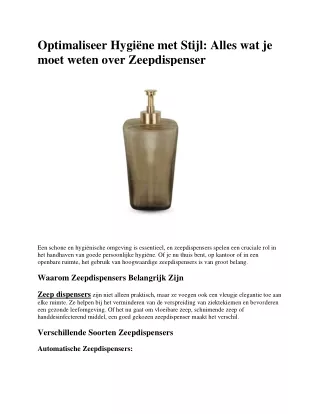 Zeep dispensers