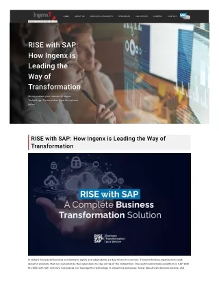 RISE with SAP How Ingenx is Leading the Way of Transformation