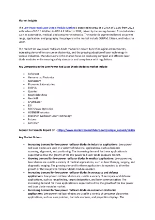 Low Power Red Laser Diode Modules Market