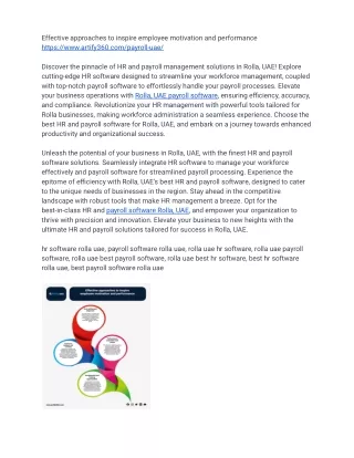 Seamless HR Operations with Rolla UAE's Cutting-Edge HR Software