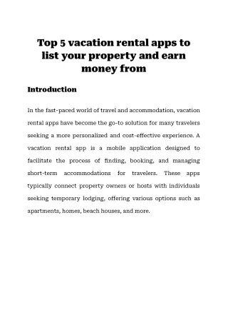 Top 5 vacation rental apps to list your property and earn money from
