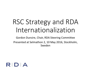 RSC Strategy and RDA Internationalization