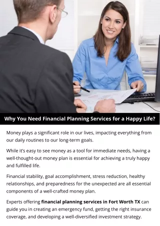 Why You Need Financial Planning Services for a Happy Life?