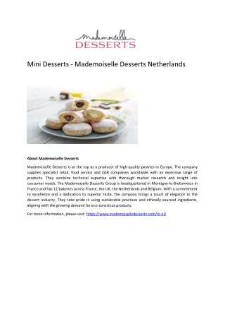 Mini Desserts - Mademoiselle Desserts Netherlands