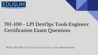 701-100 - LPI DevOps Tools Engineer Certification Exam Questions