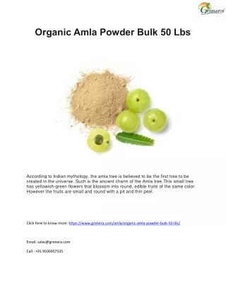 Organic Amla Powder Bulk 50 Lbs