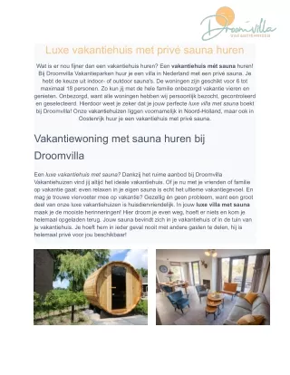 Vakantiehuis met sauna