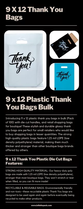 9 X 12 Thank You Bags