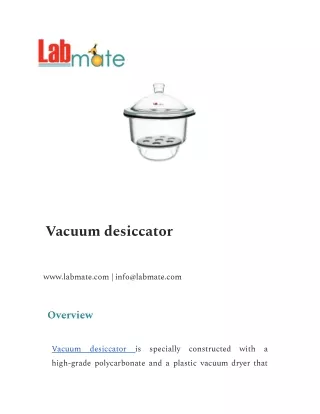 Vacuum desiccator