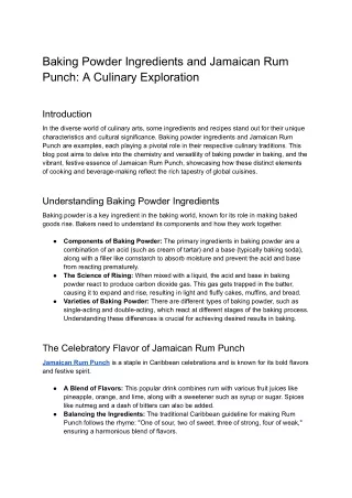 Baking Powder Ingredients and Jamaican Rum Punch_ A Culinary Exploration