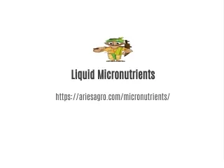 Liquid Micronutrient Fertilizers - Aries Agro