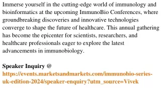 Unveiling the Future of ImmunoBio A Must-Attend Experience at ImmunoBio Conferences