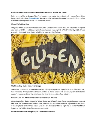 Gluten Market Research Reports