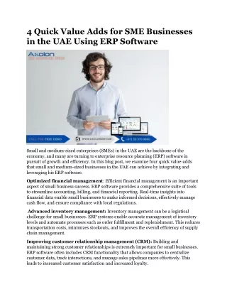 4 Quick Value Adds for SME Businesses in the UAE Using ERP Software