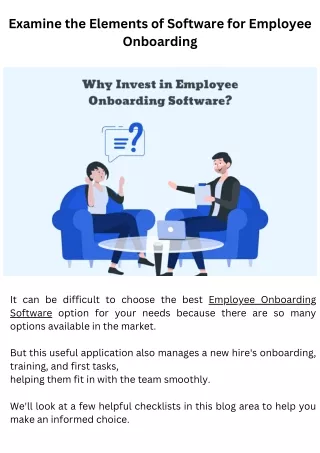 Examine the Elements of Software for Employee Onboarding