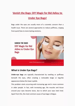 Vanish the Bags- DIY Magic for Bid Adieu to Under Eye Bags