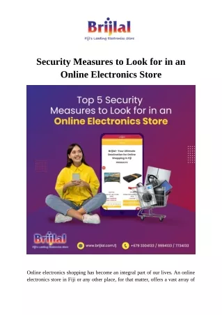 Security Measures to Look for in an Online Electronics Store
