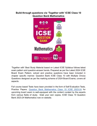 Build through questions via ‘Together with’ ICSE Class 10 Question Bank Mathematics