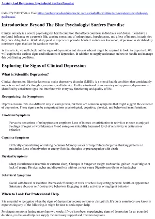 Is Depression An Illness Psychologist Surfers Paradise (07) 5539 9798