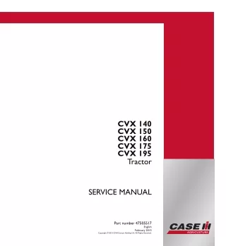 CASE IH CVX 150 Tractor Service Repair Manual