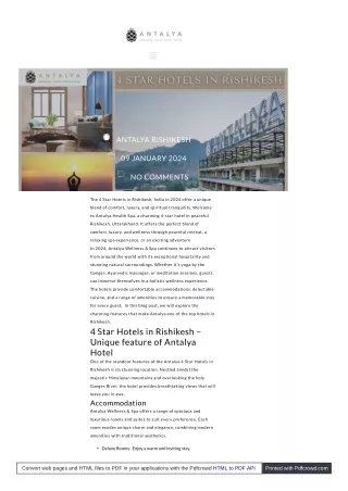 Antalya Wellness & Spa - 4 Star Hotels in Rishikesh, 2024