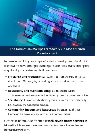 The Role of JavaScript Frameworks in Modern Web Development