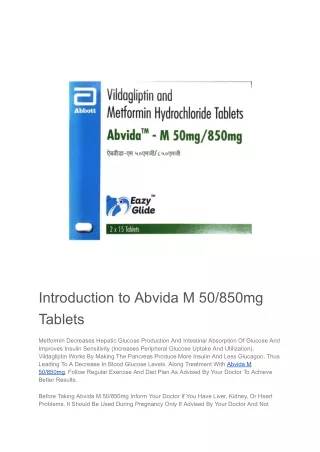 Abvida M 50/850mg Tablet