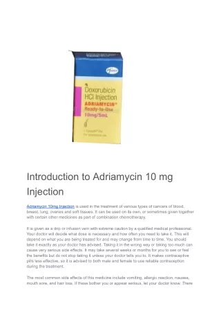 Adriamycin 10mg Injection