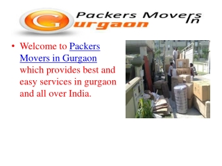 Packers Movers In Gurgaon