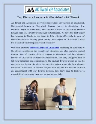 Top Divorce Lawyers in Ghaziabad - AK Tiwari