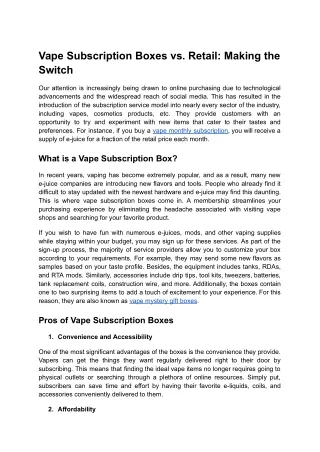 Vape Subscription Boxes vs. Retail_ Making the Switch