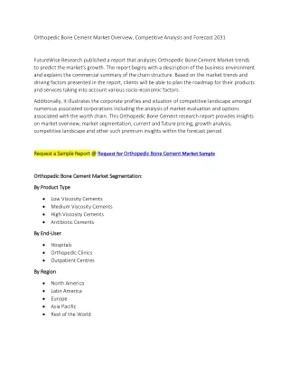 Orthopedic Bone Cement Market