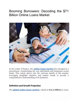 Booming Borrowers Decoding the $71 Billion Online Loans Market