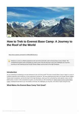 How to Trek to Everest Base Camp by Bikat Adventures