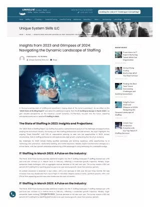 Insights from 2023 and Glimpses of 2024: Navigating the Dynamic Landscape of Sta