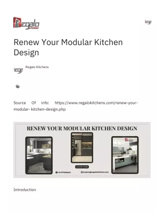 Renew Your Modular Kitchen Design