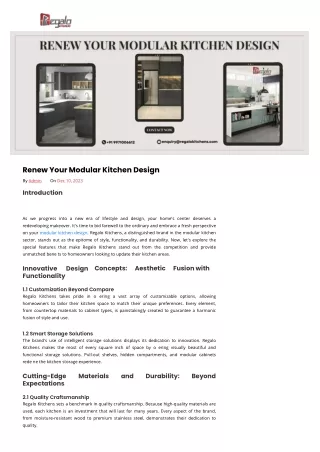 Renew Your Modular Kitchen Design