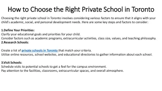 How to Choose the Right Private School in Toronto