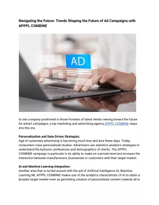 Future Forward Advertising Navigating Trends with APPPL COMBINE