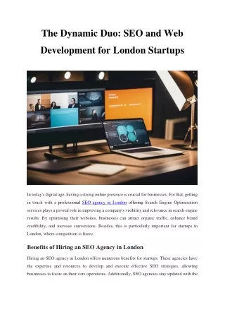 The Dynamic Duo SEO and Web Development for London Startups