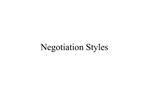 Negotiation Styles