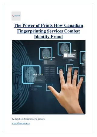 The Power of Prints How Canadian Fingerprinting Services Combat Identity Fraud