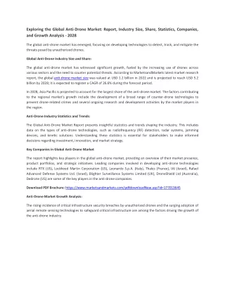Global Anti-Drone Market Industry Size, Share &amp; Analysis Report, 2030