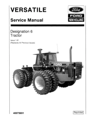 Ford 936 Versatile Designation 6 Tractor Service Repair Manual