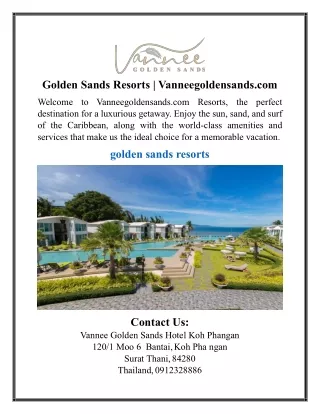 Golden Sands Resorts | Vanneegoldensands.com