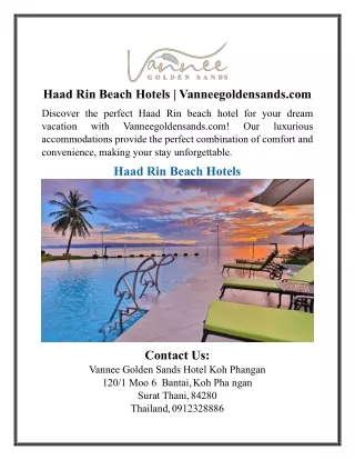 Haad Rin Beach Hotels | Vanneegoldensands.com