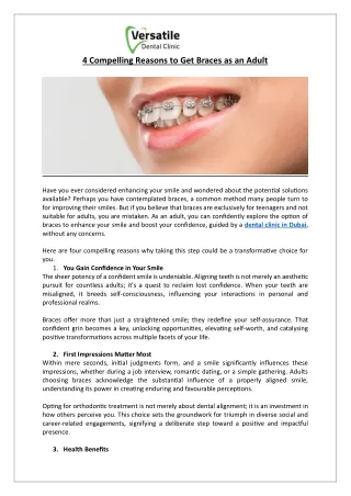 4 Compelling Reasons to Get Braces as an Adult