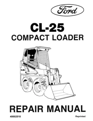 Ford CL25 Compact Skid Steer Loader Service Repair Manual